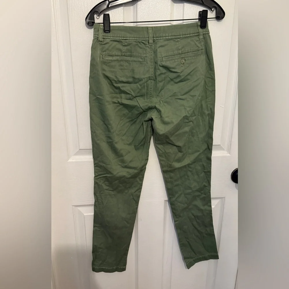 J. CREW Olive Green Women’s Slim Boyfriend Chino Pants Size 00 - Picture 2 of 4